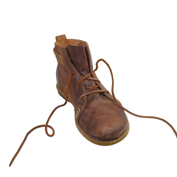 Born Temple Distressed Burnished Dark Brown Lace Up Ankle Boot Size 9 - Picture 8 of 10